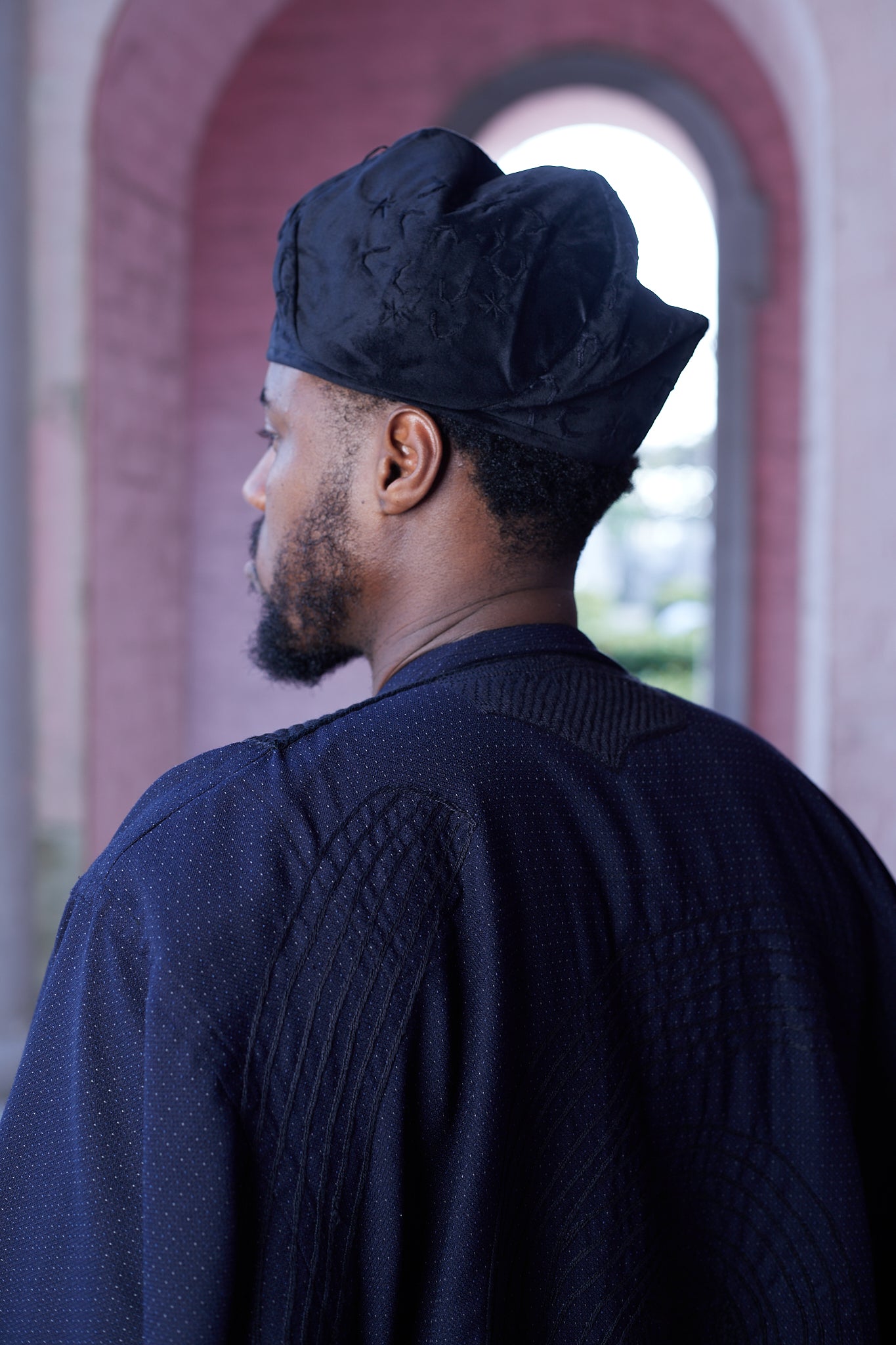 Dark BLUE NO 9 FULL EMBROIDERY AGBADA