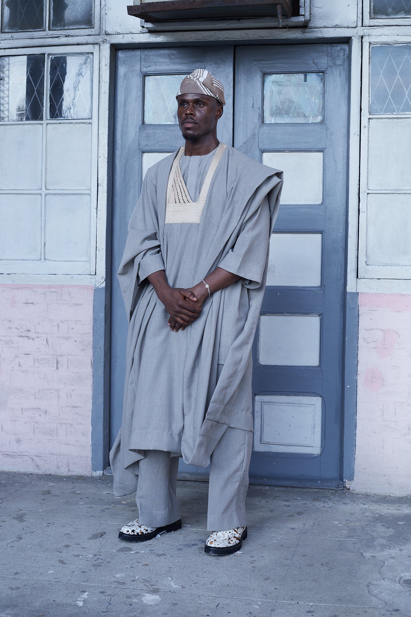 Beige Jakan Ceremonial Agbada Set