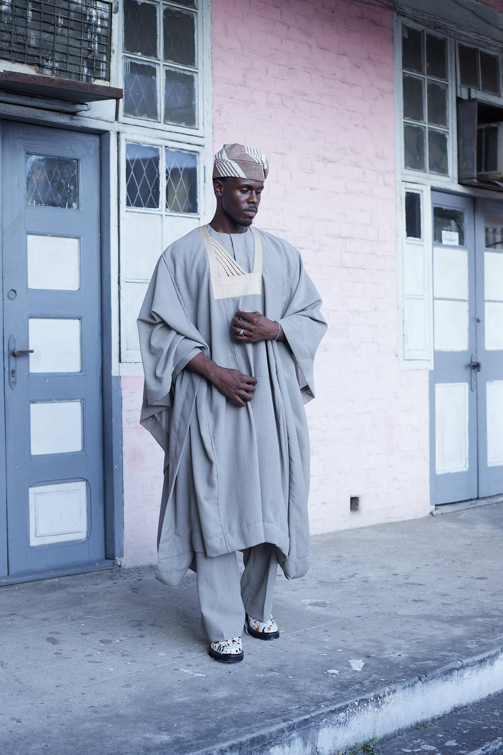 Beige Jakan Ceremonial Agbada Set