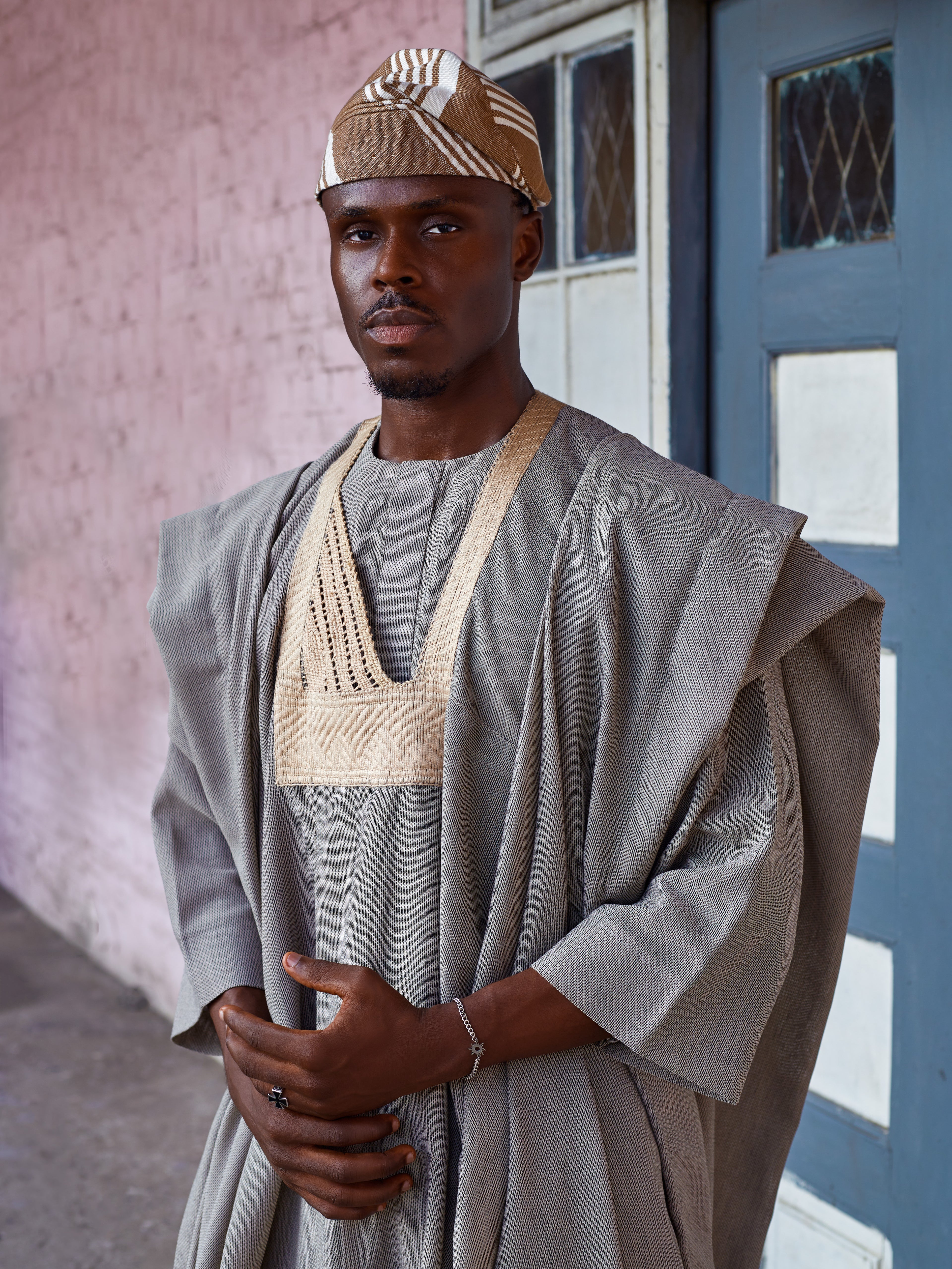 Beige Jakan Ceremonial Agbada Set