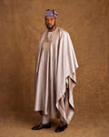 BROWN AGBADA JAKAN 3/4 SLEEVE